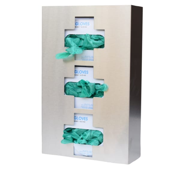 Stainless Steel "Medical Cross" Glove Box Dispenser (Triple)
